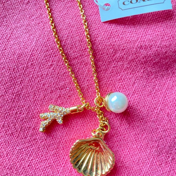 Vintage Coach seashell, coral and pearl necklace - Picture 6 of 7